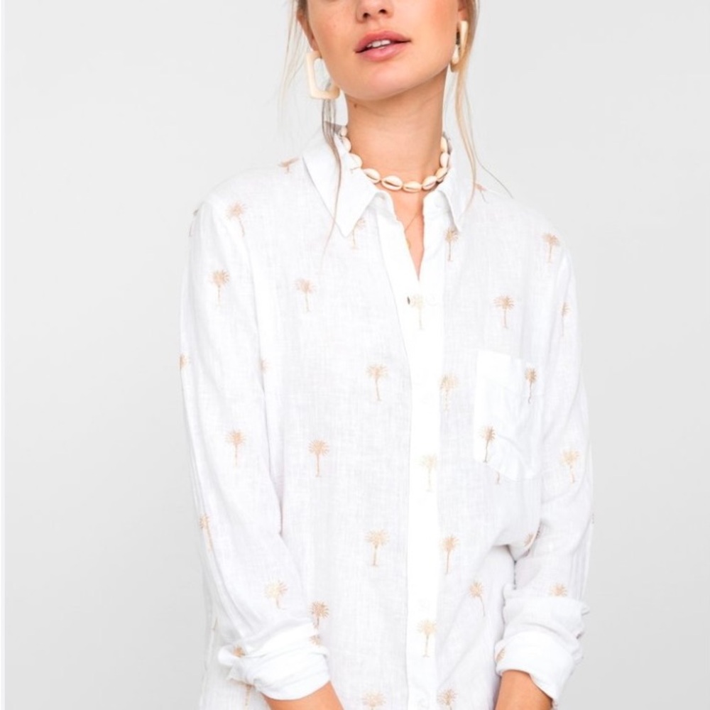 RAILS CHARLI SHIRT – GOLD PALM TREES